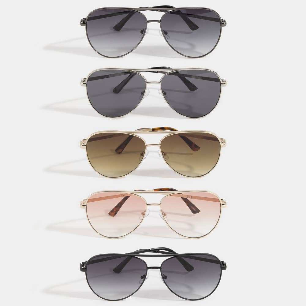 Metal Frame Aviator Gradient Lens Sunglasses
