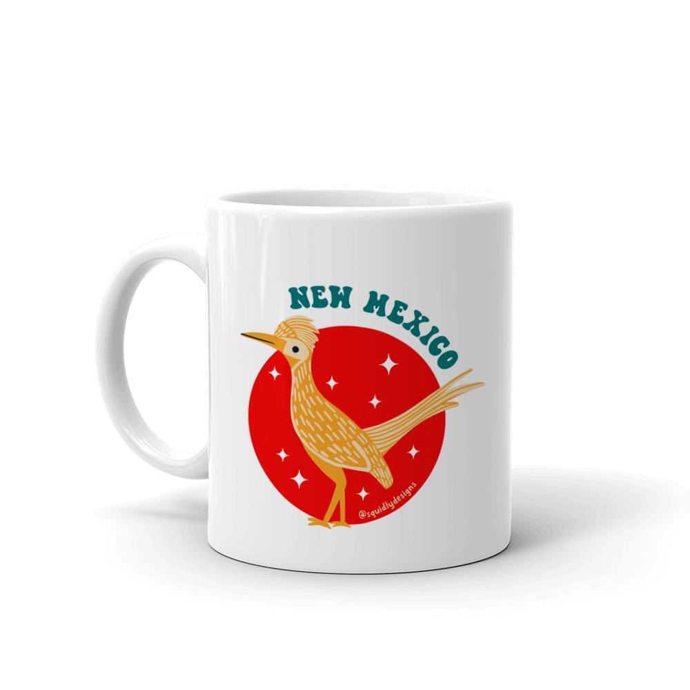Ceramic Mug - New Mexico - Roadrunner - Red - 11 oz