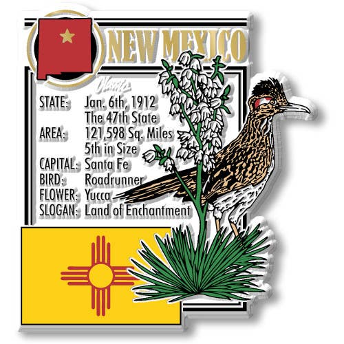 New Mexico State Montage Magnet, Made in USA