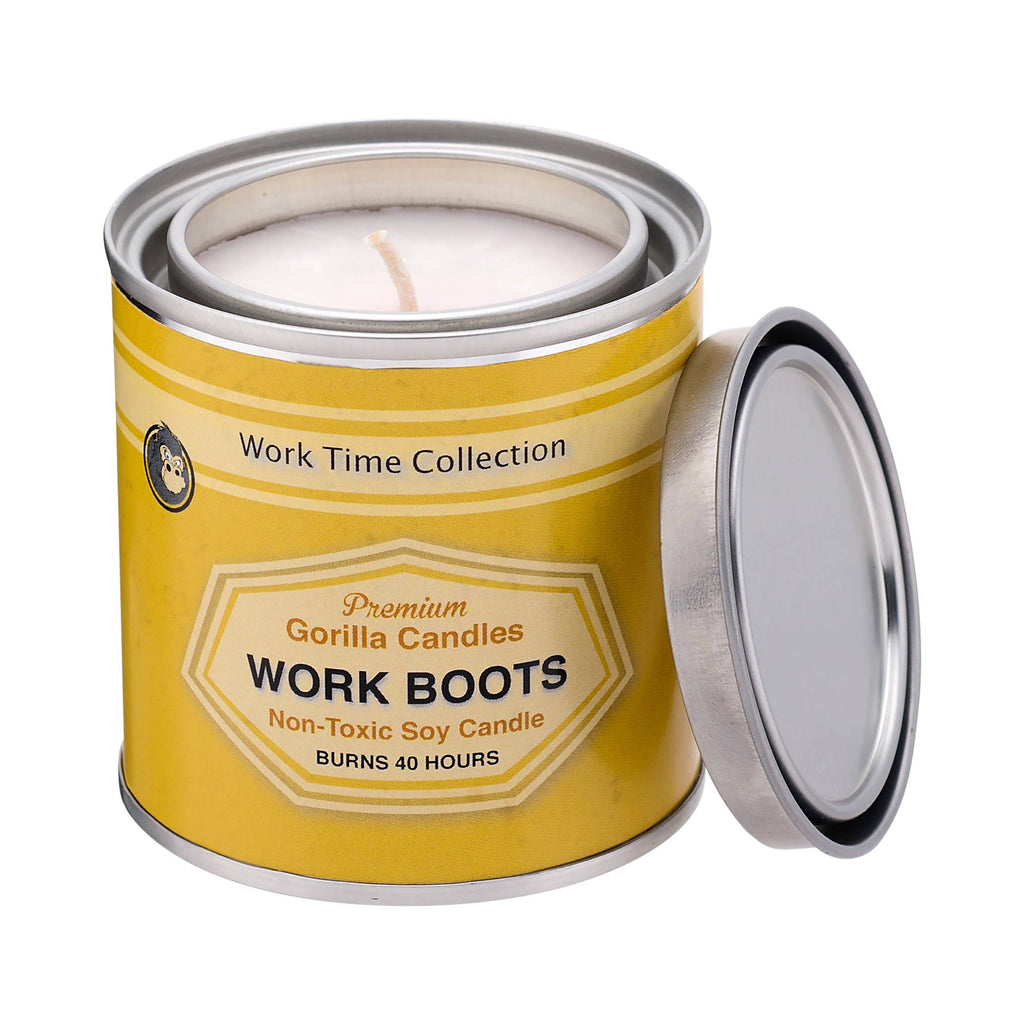 New Leather Work Boots Scented Candle