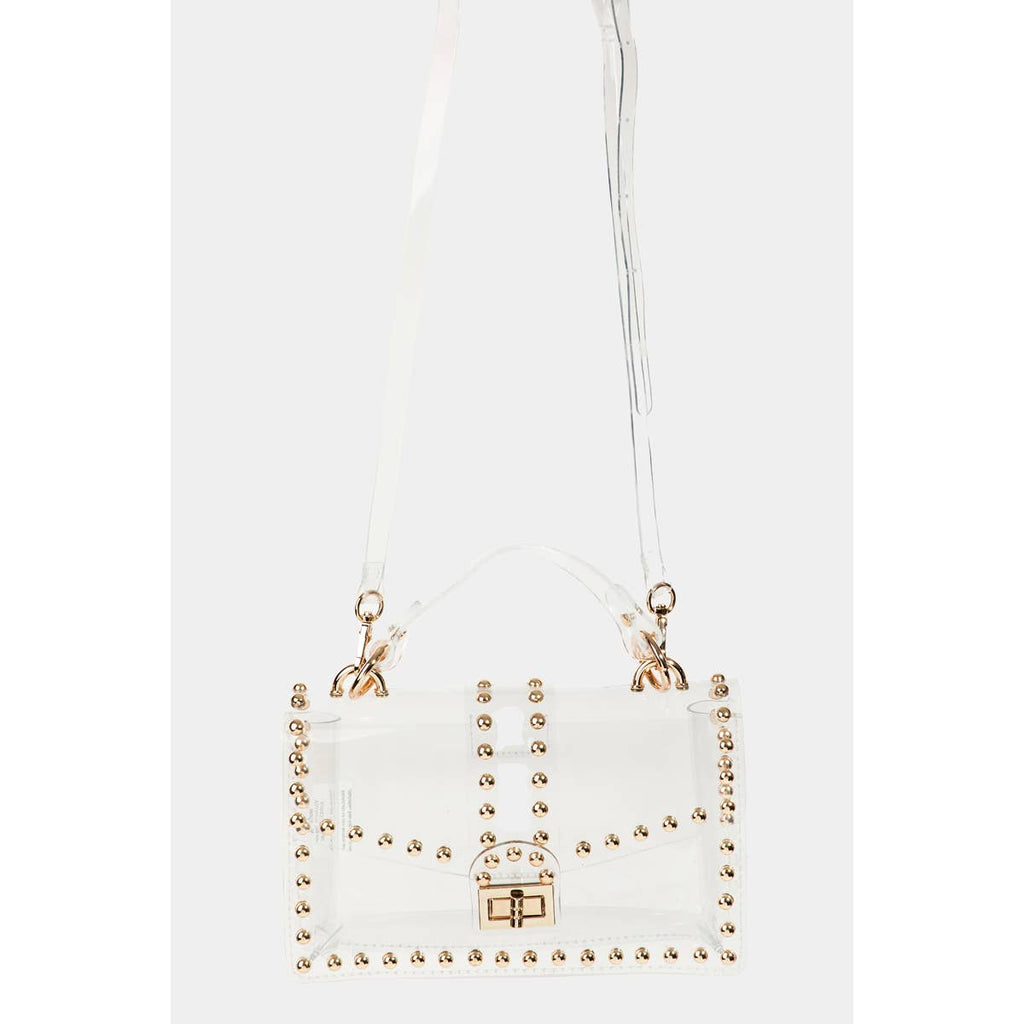 Rhinestone Studded Clear Clutch Bag