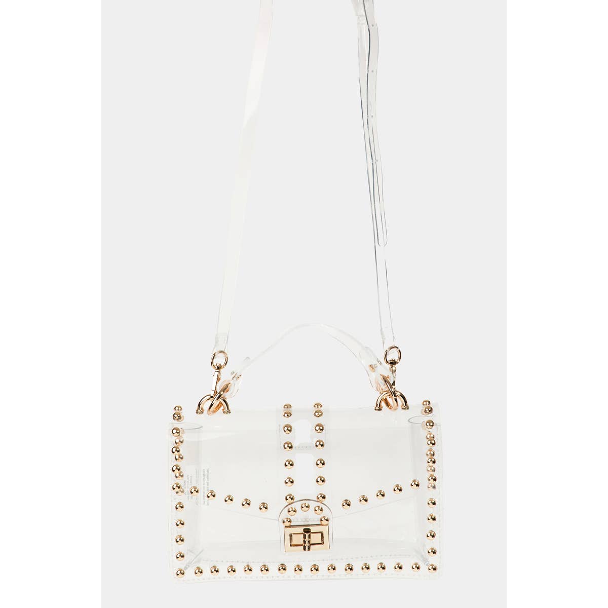 Rhinestone Studded Clear Clutch Bag