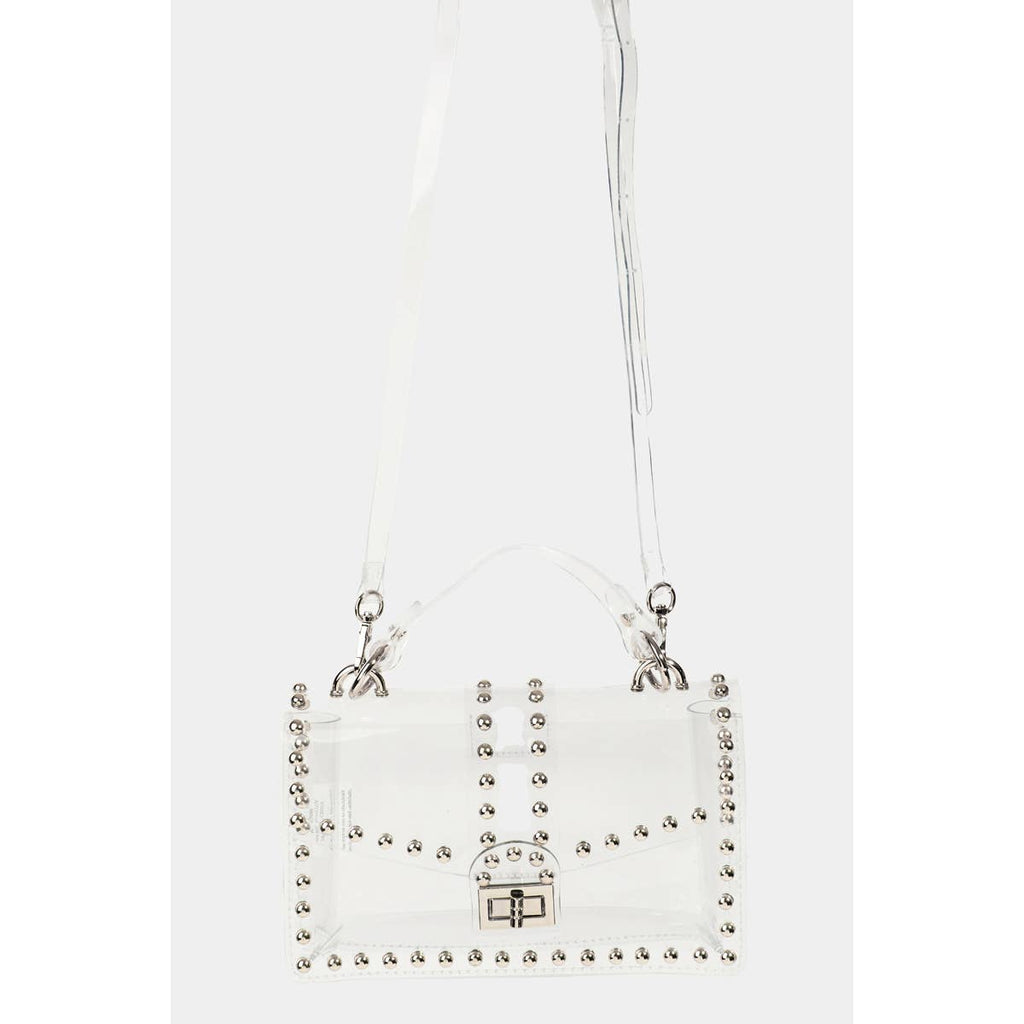 Rhinestone Studded Clear Clutch Bag