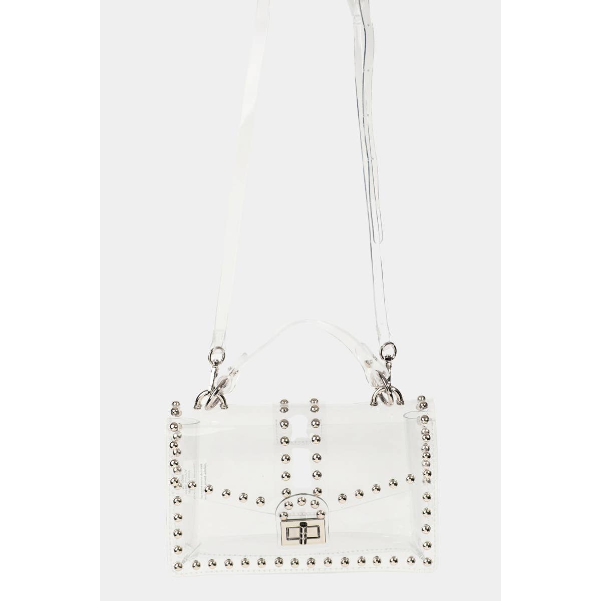 Rhinestone Studded Clear Clutch Bag