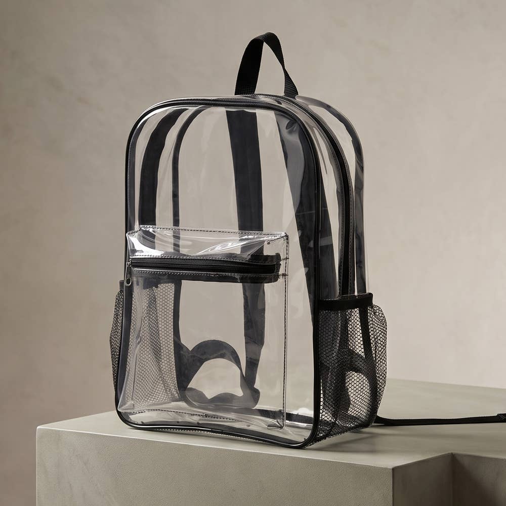 Clear Transparent Zip Backpack