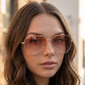 Metal Frame Aviator Gradient Lens Sunglasses