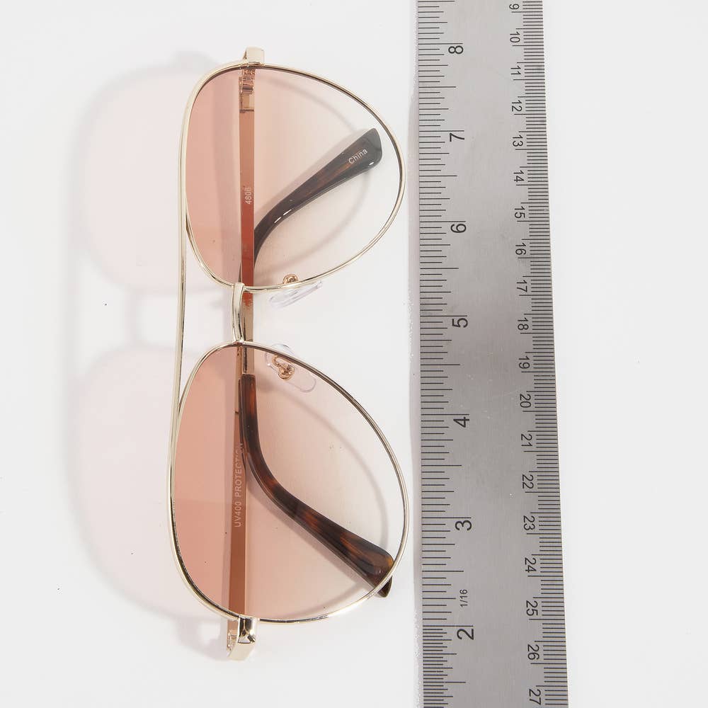Metal Frame Aviator Gradient Lens Sunglasses