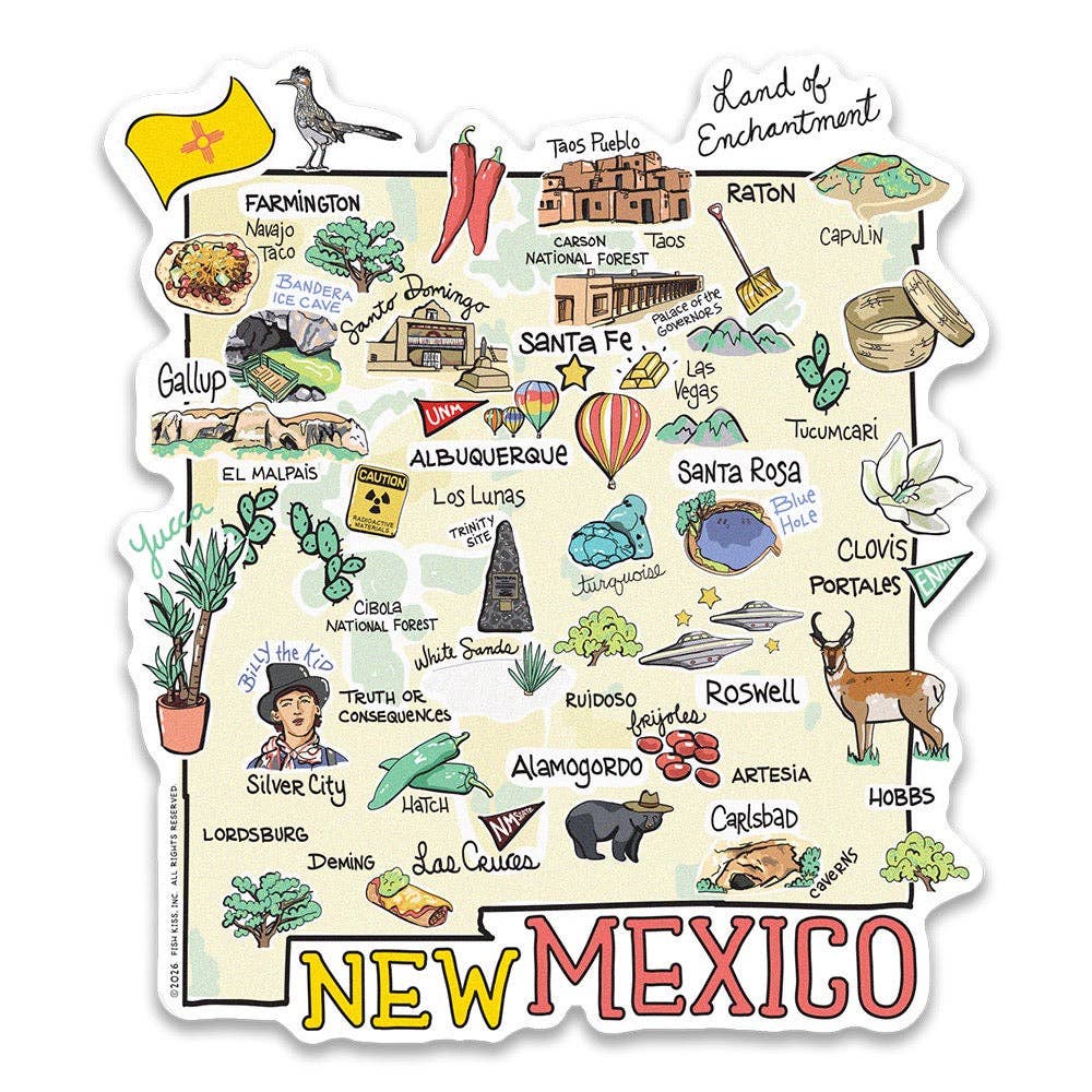 New Mexico State Map Sticker