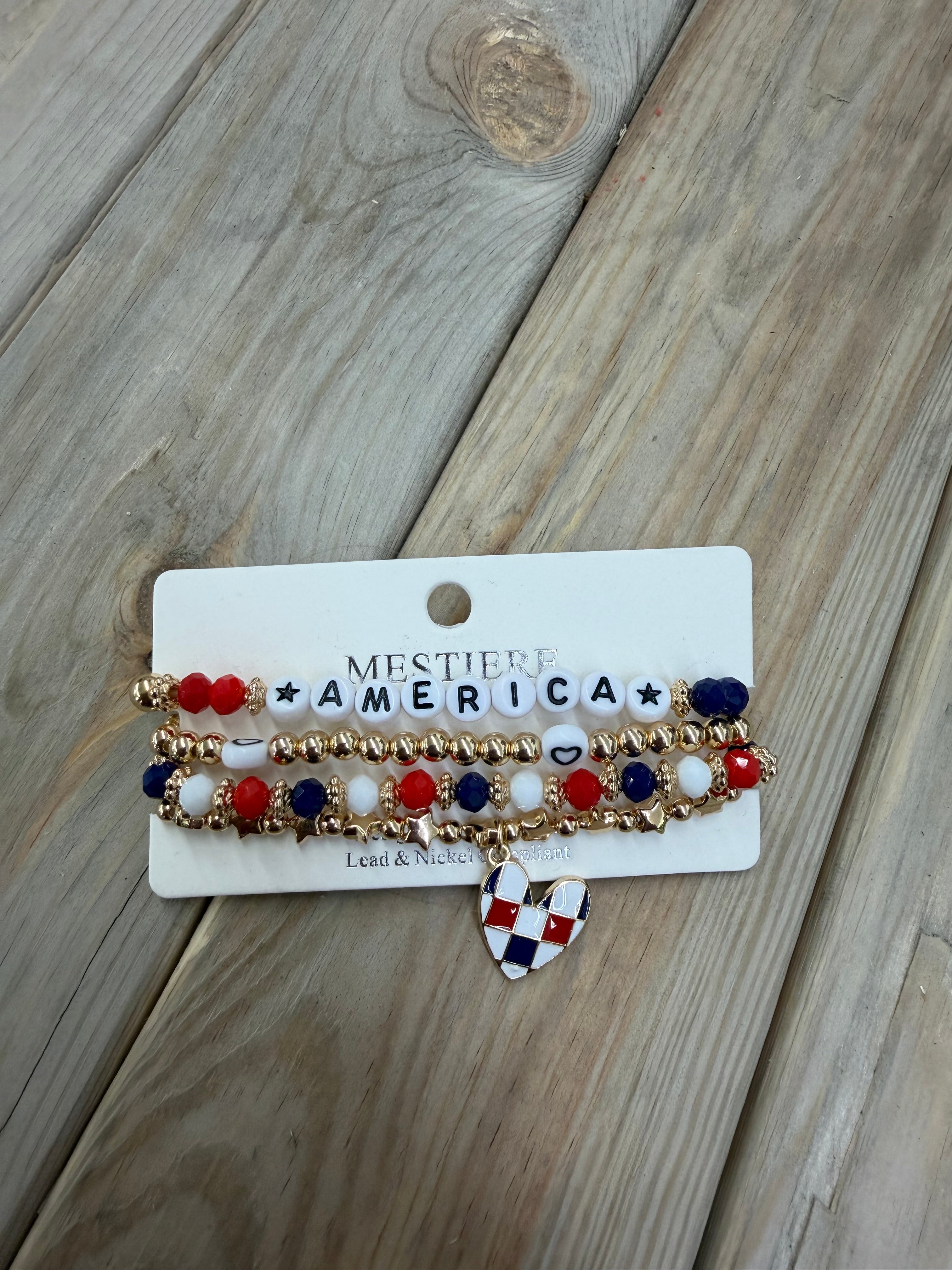 America Charm Bracelet Set