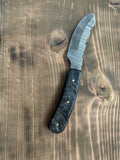Circle SH Damascus Bullcutter 8" w/Leather Sheath