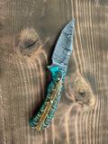 Circle SH Damascus 6.75" Knife Pinecone Resin Grip