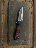 Circle SH Knife 4.5" Black Bolster Rosewood Handle