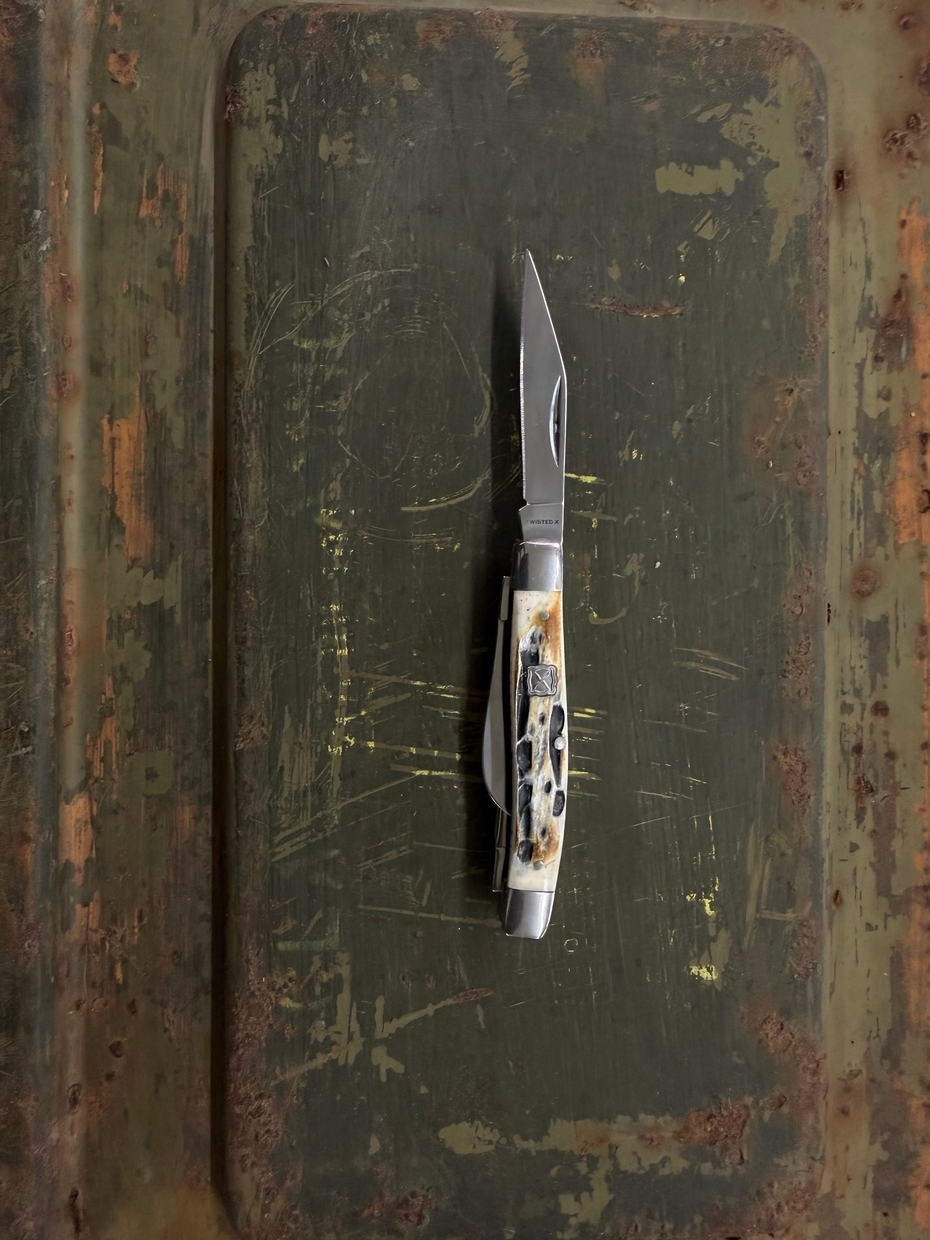 Twisted X Knife 3 1/4" Natural Bone Handle