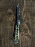 Circle SH Knife 4" SS Dbl Blade Rattle Snake Skin