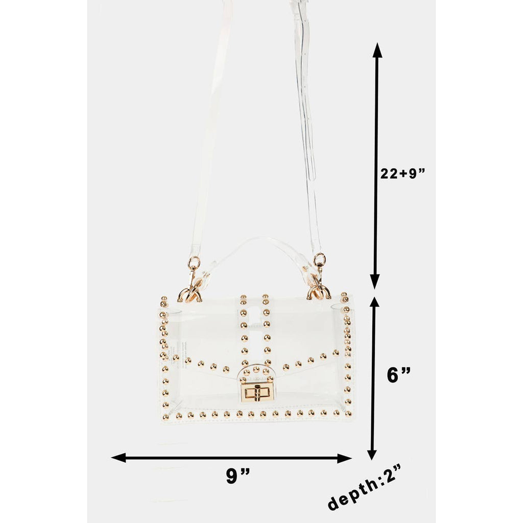 Rhinestone Studded Clear Clutch Bag