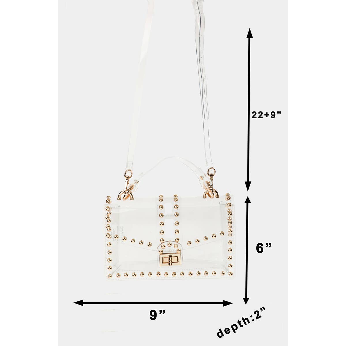 Rhinestone Studded Clear Clutch Bag