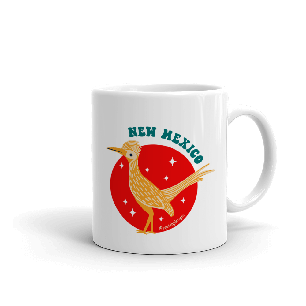 Ceramic Mug - New Mexico - Roadrunner - Red - 11 oz